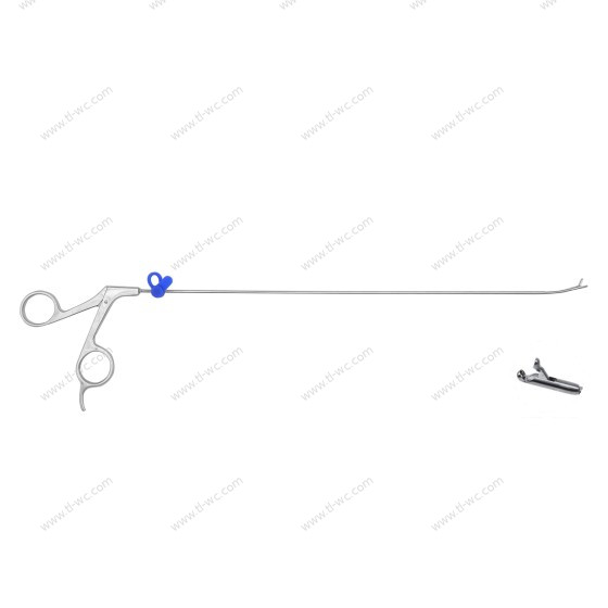 Spinal endoscope - nucleus pulposus forceps serpentine spring forceps round cup - 3.0mm x 260mm -45°
